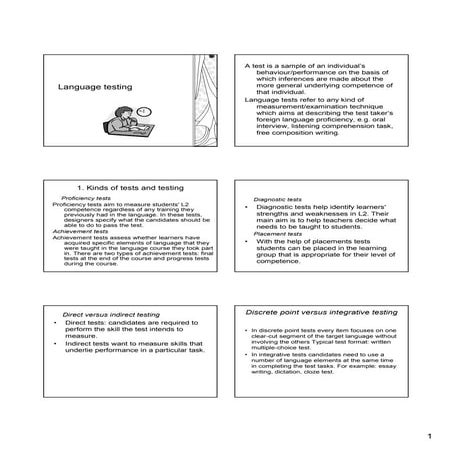 Language Testing :kinds of tests | PDF