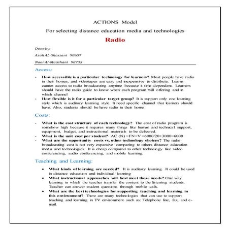 Applying actions modeldetechnologies