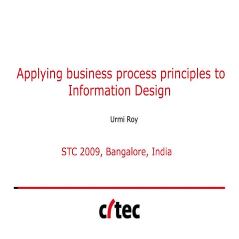 Applying Business Process Principles To Information Design