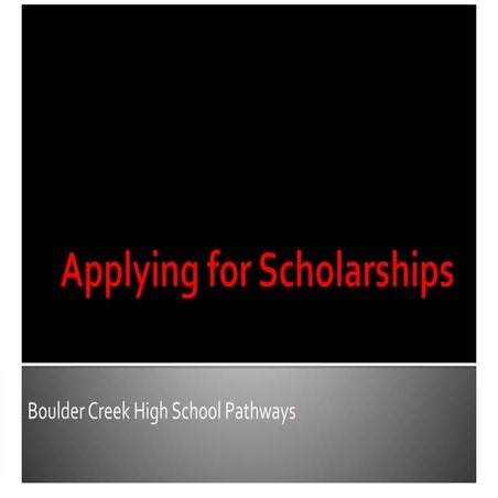 Applying For Scholarships | PPT