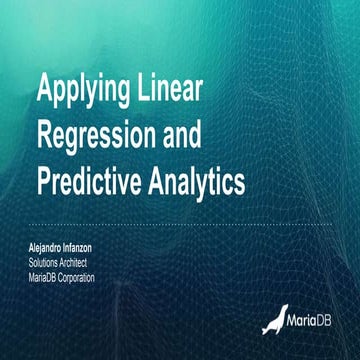 Applying linear regression and predictive analytics | PPT