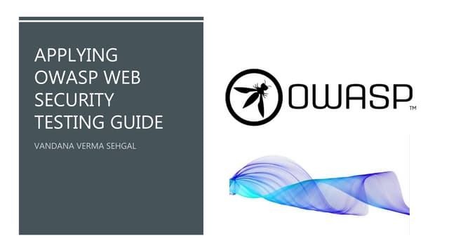 Applying OWASP web security testing guide (OWSTG)