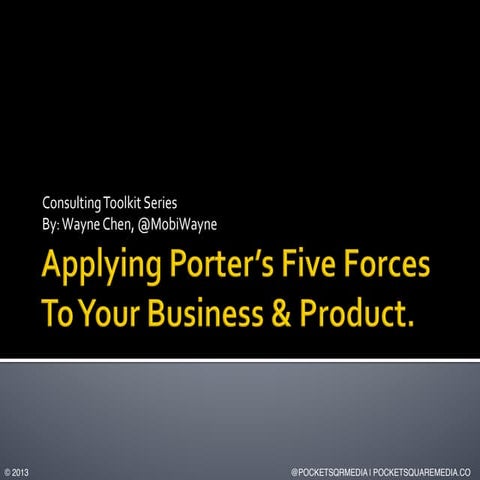Applying Porter’s Five Forces To Your Business & Product by Wayne Chen Pocket...