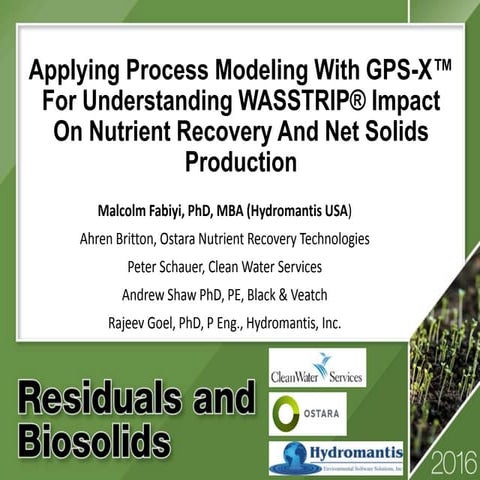Applying Process Modeling with GPS-X™ for Understanding WASSTRIP Impact on Nu...