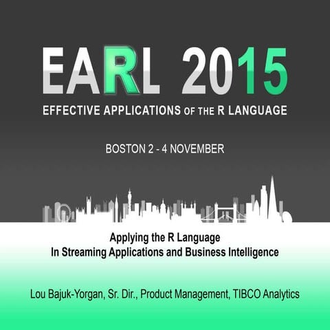 Applying the R Language to BI and Real Time Applications