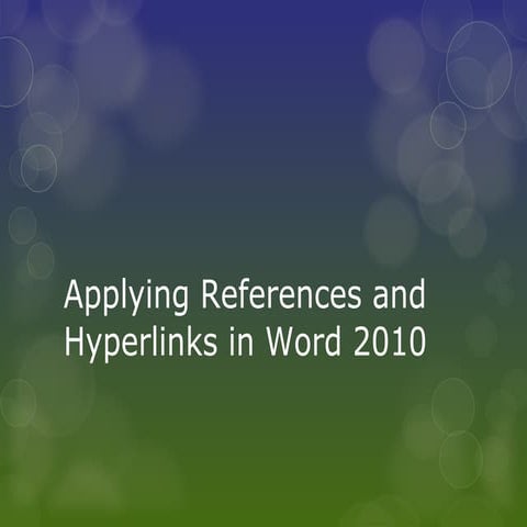 Applying references and_hyperlinks_in_word_2010