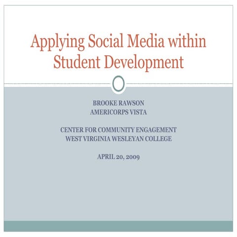 Applying Social Media Within Student Development2 | PPT