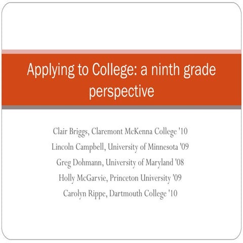 Applying To College PPT Activity