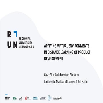 Applying virtual environments in distance learning of product development