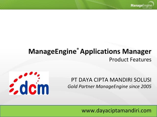 Fitur AppManager - Application Manager ManageEngine