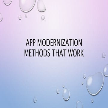 App modernization methods that work