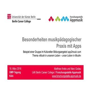 Appmusik - Besonderheiten musikpäda...