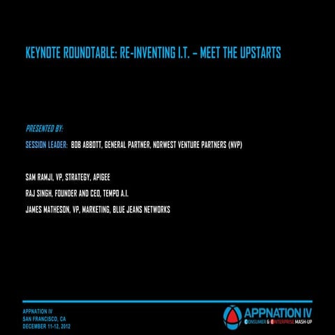 AN IV SF Keynote Roundtable: Re-inventing IT – Meet the Upstarts