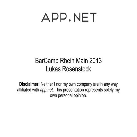 App.net Introduction