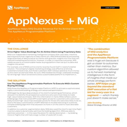 AppNexus + MiQ Case Study