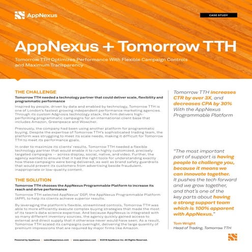 AppNexus + Tomorrow TTH Case Study