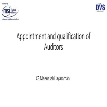 Appointment and qualification of auditors
