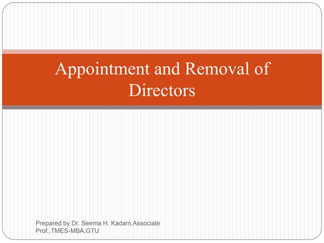 Appointment and removal of directors