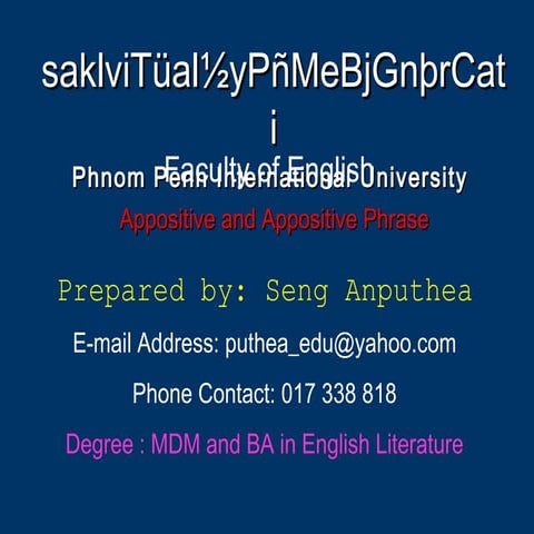 Appositive and appositive phrase