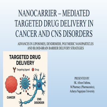 Nanocarriers in drug delivery for cancer treatment | PPTX