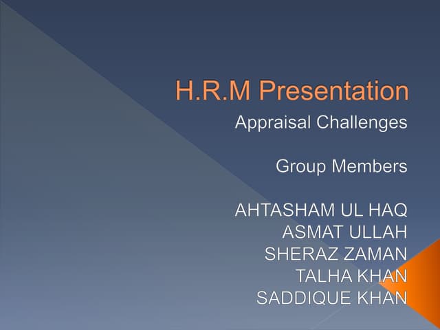 Appraisal chalanges