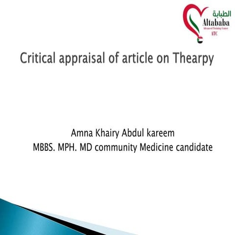 Apprasial of a thearpy paper sep.2018