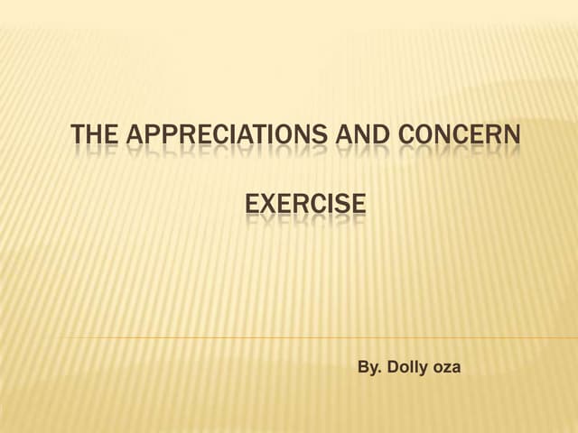 Appreciation and concern excercise