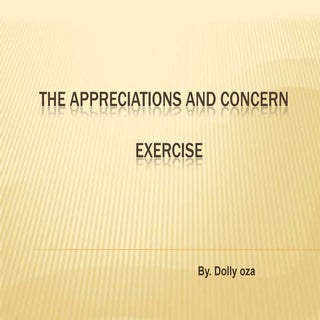 Appreciation and concern excercise