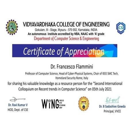 Appreciation Certificate