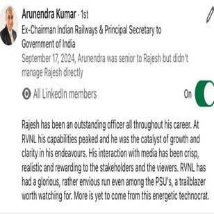 Appreciation Endorsements in favour of Rajesh Prasad