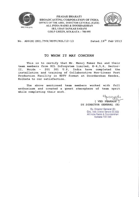 Letter of Appreciation