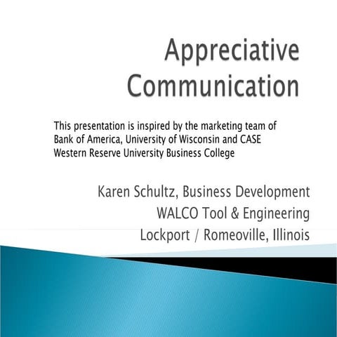 Appreciative Communication For Supply Chain
