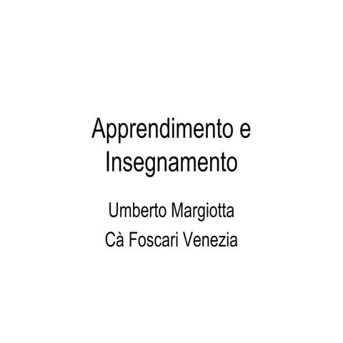 Apprendimento e insegnamento 1