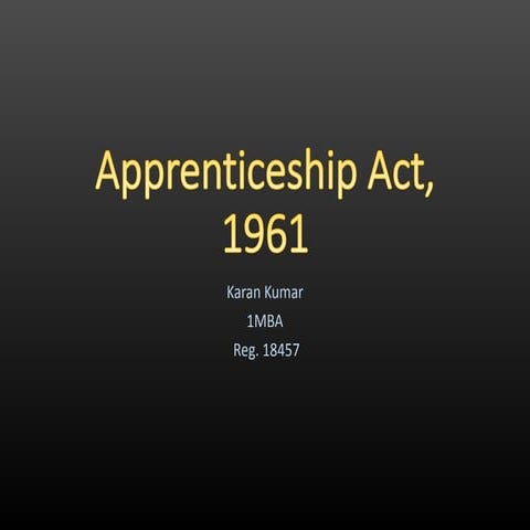 Apprenticeship act 1961