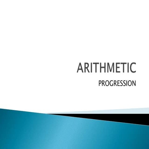 Arithmetic progression | PPTX
