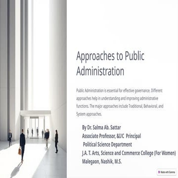 Approaches to Public Administration presentation