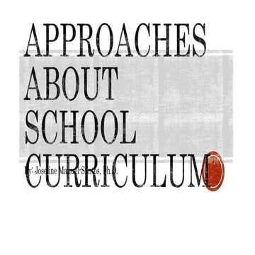Approaches About School Curriculum