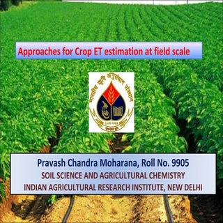 Approaches for crop et estimation a...