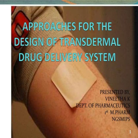 Approaches for the design of transdermal drug delivery