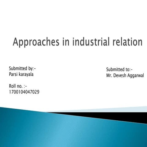 Approaches in industrial relation
