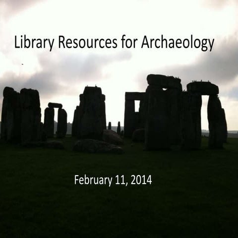 Library Resources for Archaeology
