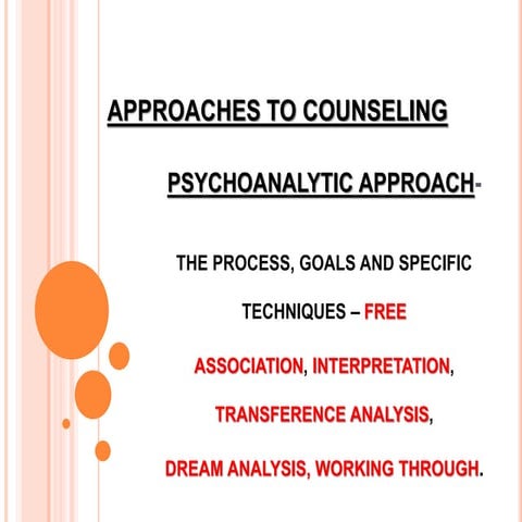 Approaches to counseling