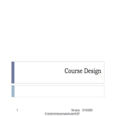 Approaches to course design