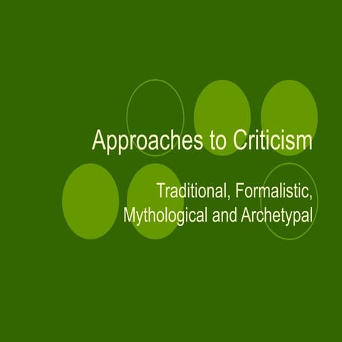 Approaches to criticism