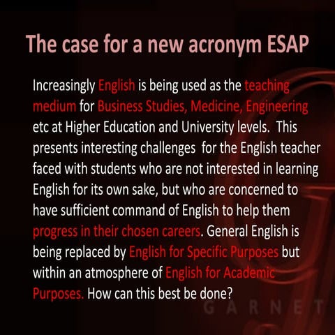 Approaches To Esap Elm Kocheva