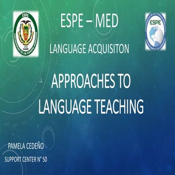 Approaches to language teaching