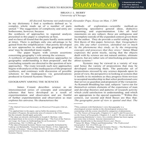 Approaches To Regional Analysis  A Synthesis