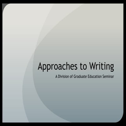 Approaches to writing