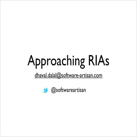 Approaching Rich Internet Applications