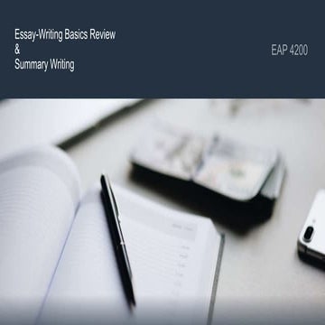 Approach to academic writing and summary writing